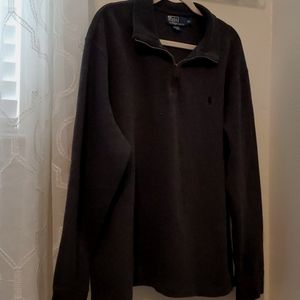 Polo Ralph Laurenmutation? Quarter-zip  mens collard sweater dark charcoal gray